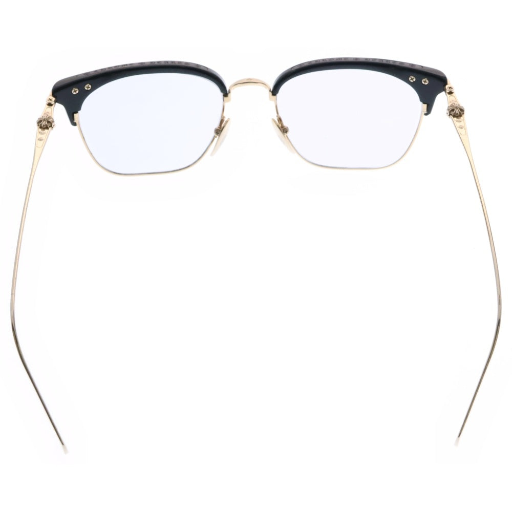 CHROME HEARTS(クロムハーツ) SLUNTRADICTION クロスボール スクエア 眼鏡 サングラス アイウェア ブラック/ゴールド