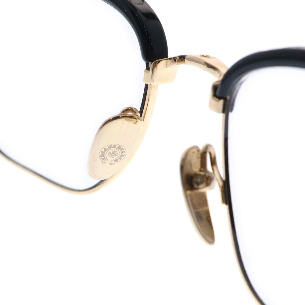 CHROME HEARTS(クロムハーツ) SLUNTRADICTION クロスボール スクエア 眼鏡 サングラス アイウェア ブラック/ゴールド