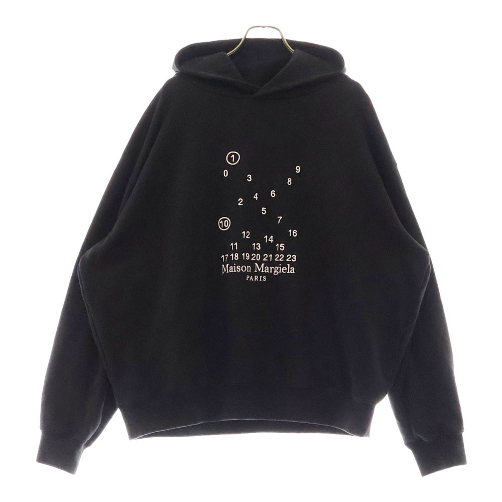 Maison Margiela(メゾンマルジェラ) 23SS オーバーサイズ カレンダーグラフィック ロゴ スウェットパーカー ブラック S50GU0202 S25505