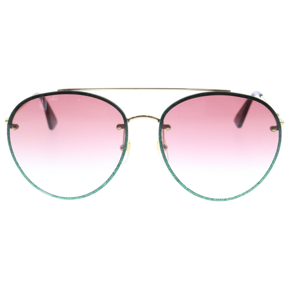 GUCCI(グッチ) GG0351S ドロップ グラデーションレンズ ラメ加工 サングラス アイウェア グリーン