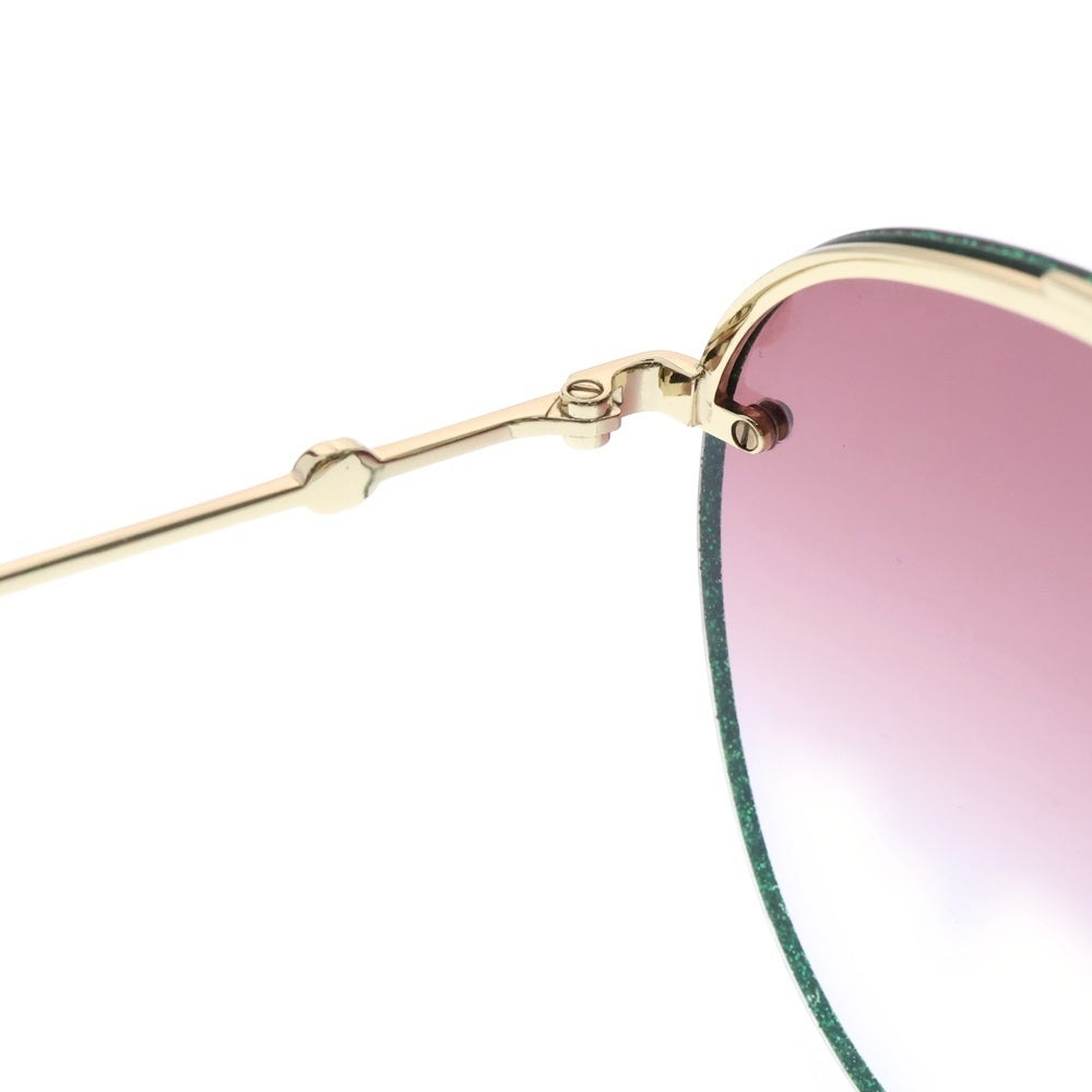 GUCCI(グッチ) GG0351S ドロップ グラデーションレンズ ラメ加工 サングラス アイウェア グリーン