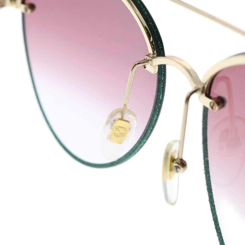 GUCCI(グッチ) GG0351S ドロップ グラデーションレンズ ラメ加工 サングラス アイウェア グリーン
