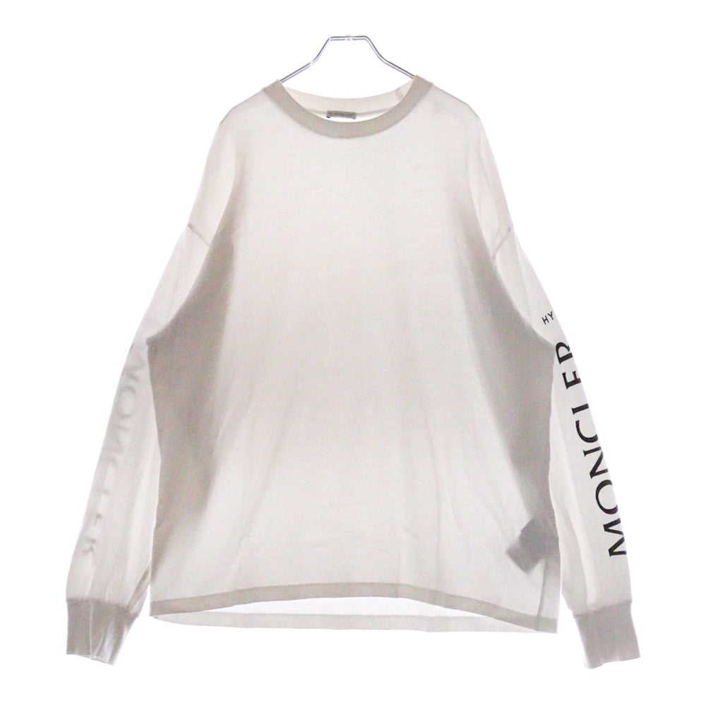 MONCLER(モンクレール) 22AW HYKE アームロゴ ロングスリーブTシャツ 長袖カットソー ホワイト H209K8D00001M2546
