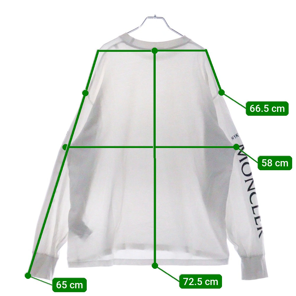 MONCLER(モンクレール) 22AW HYKE アームロゴ ロングスリーブTシャツ 長袖カットソー ホワイト H209K8D00001M2546