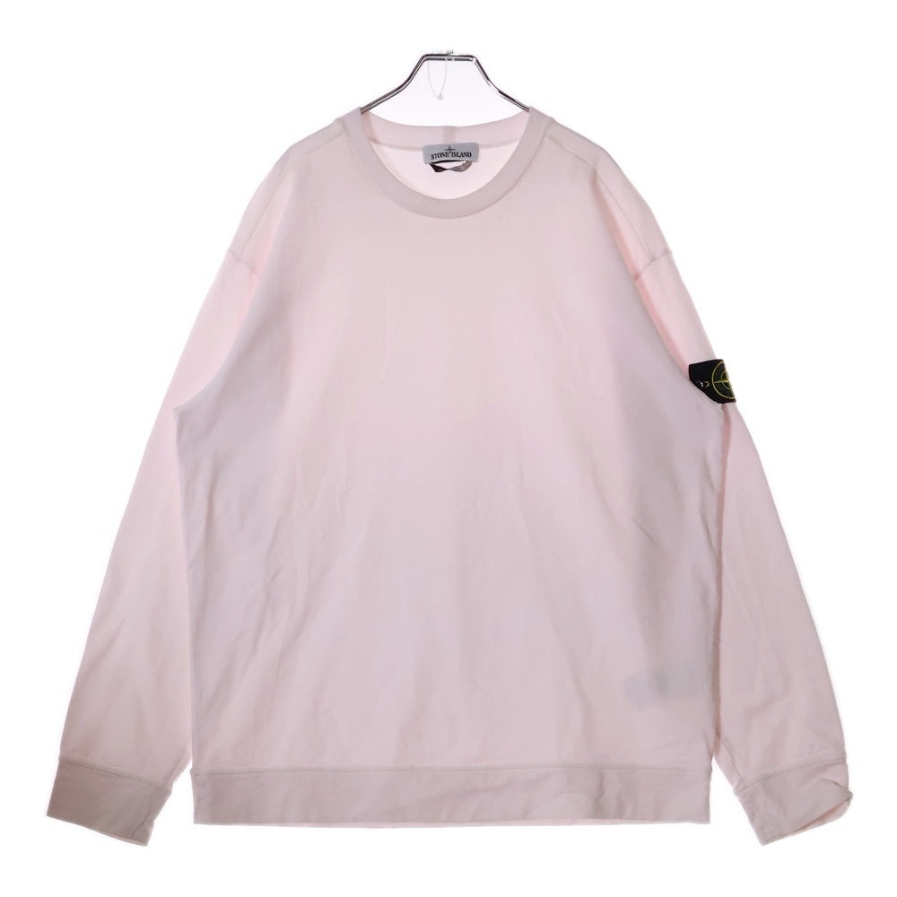 STONE ISLAND(ストーンアイランド) ヘビーウェイト コットン クルーネック 長袖Tシャツ ピンク 761563750