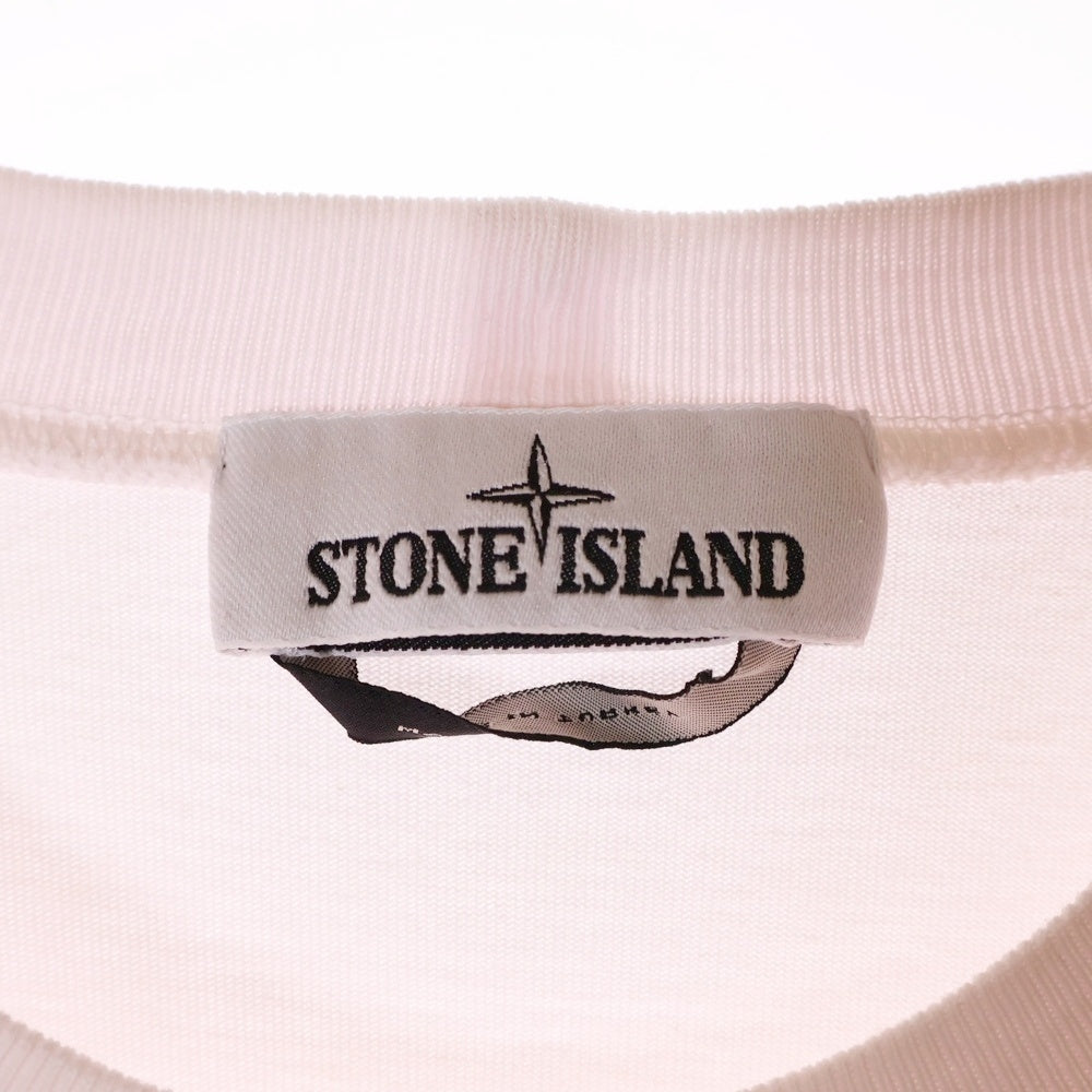 STONE ISLAND(ストーンアイランド) ヘビーウェイト コットン クルーネック 長袖Tシャツ ピンク 761563750