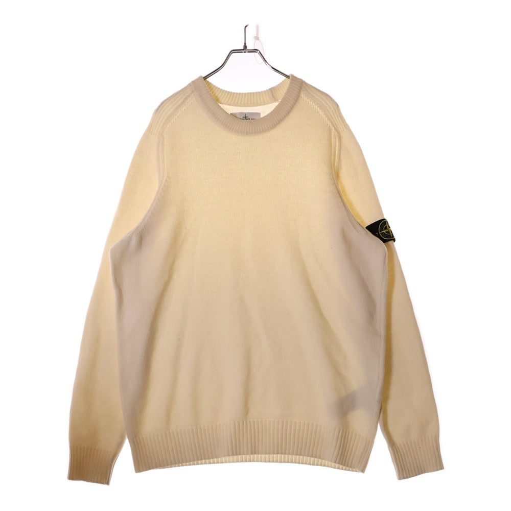 STONE ISLAND(ストーンアイランド) ワッペンパッチ クルーネック ニットセーター クリーム 7315552A3