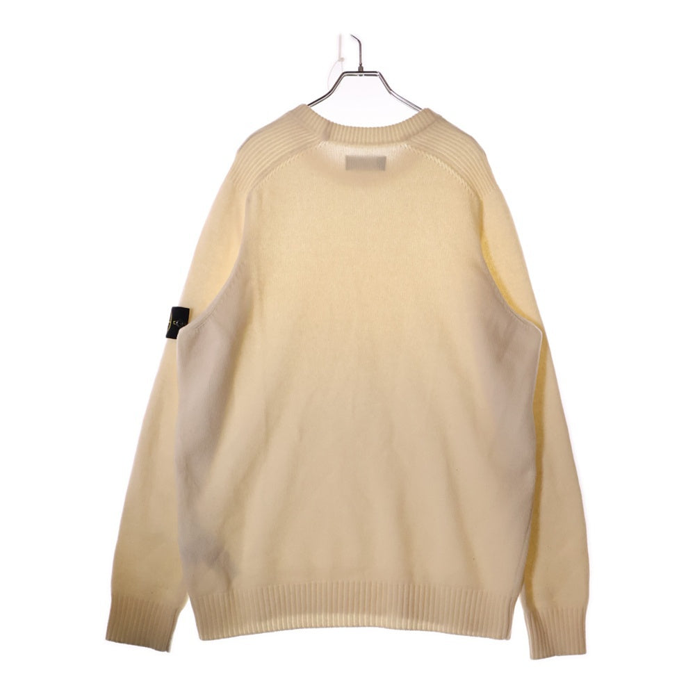 STONE ISLAND(ストーンアイランド) ワッペンパッチ クルーネック ニットセーター クリーム 7315552A3
