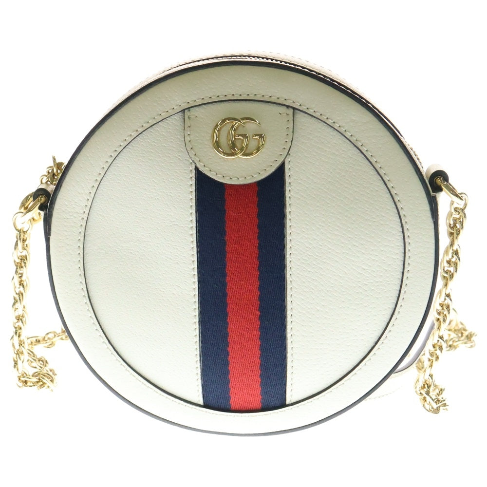 GUCCI(グッチ) オフィディア ミニラウンド チェーン シェリーライン ショルダーバッグ ホワイト 550618
