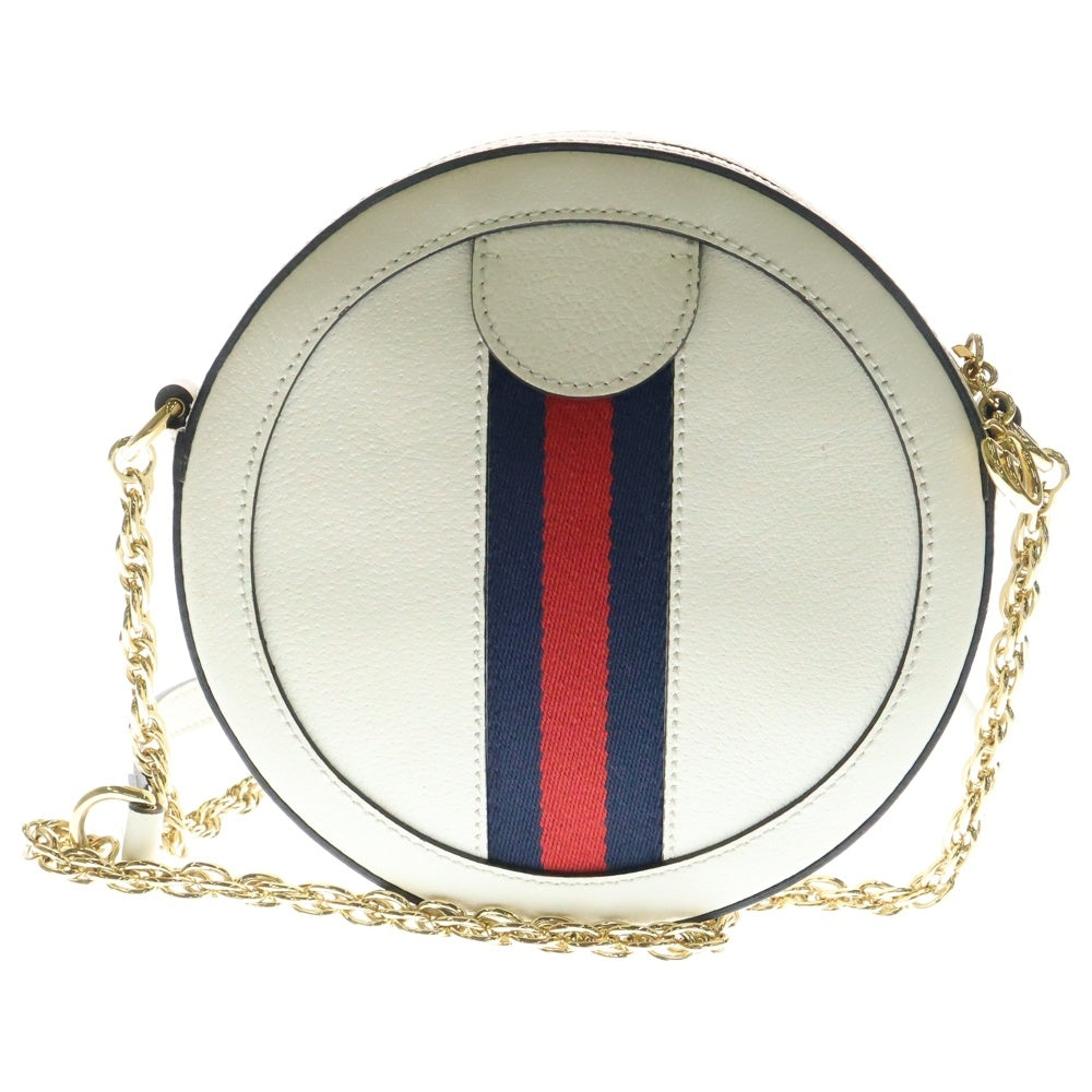 GUCCI(グッチ) オフィディア ミニラウンド チェーン シェリーライン ショルダーバッグ ホワイト 550618