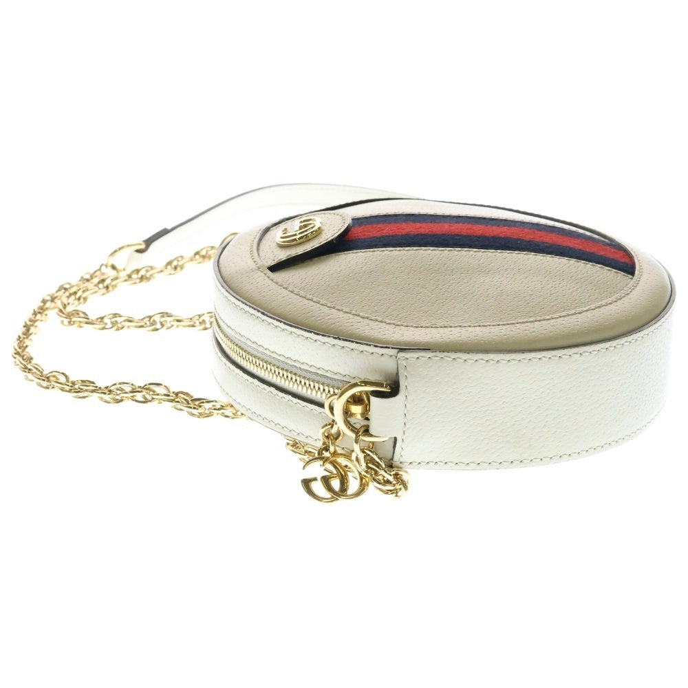 GUCCI(グッチ) オフィディア ミニラウンド チェーン シェリーライン ショルダーバッグ ホワイト 550618