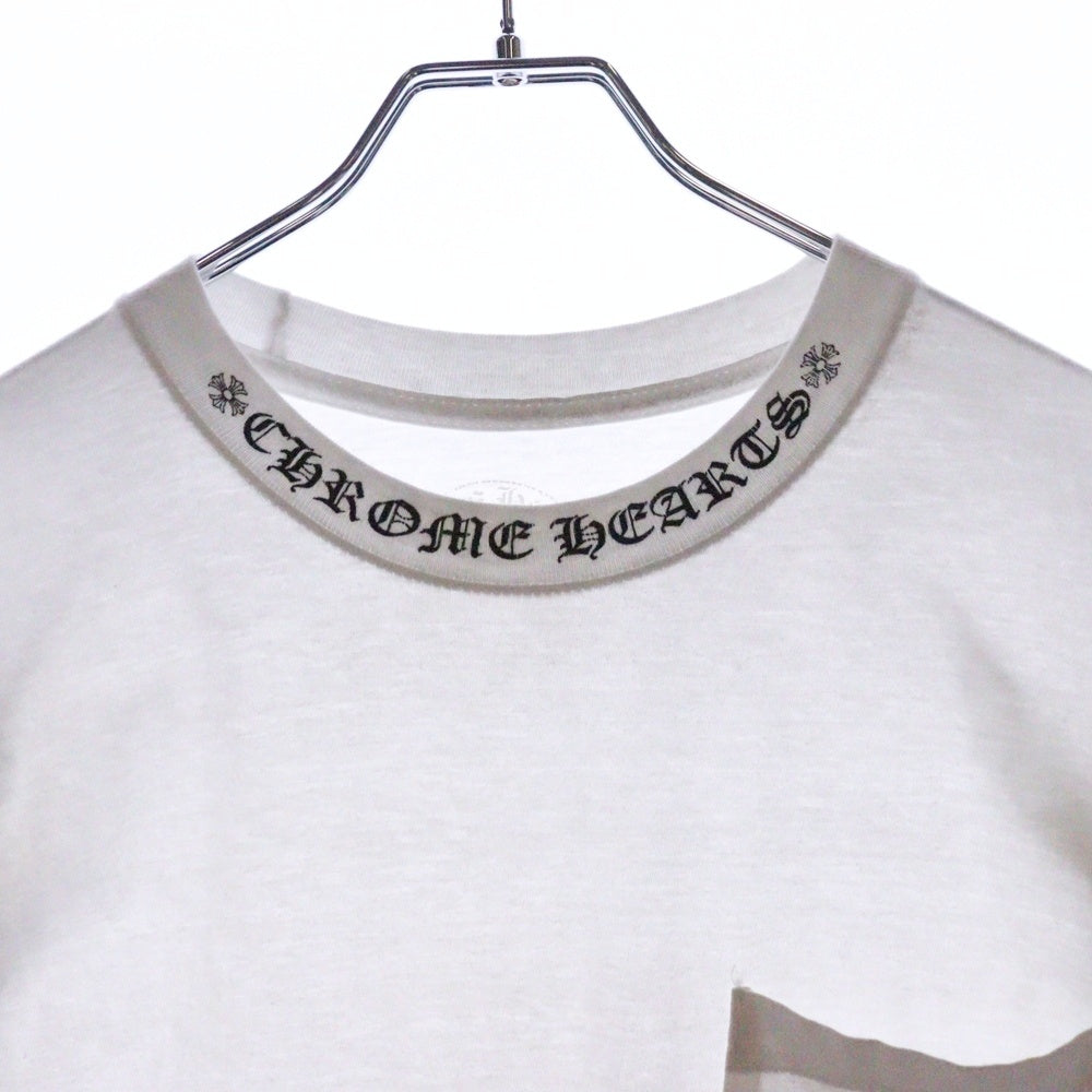 CHROME HEARTS(クロムハーツ) Neck Logo L/S Tee ネックロゴ プリント長袖Tシャツ カットソー ホワイト