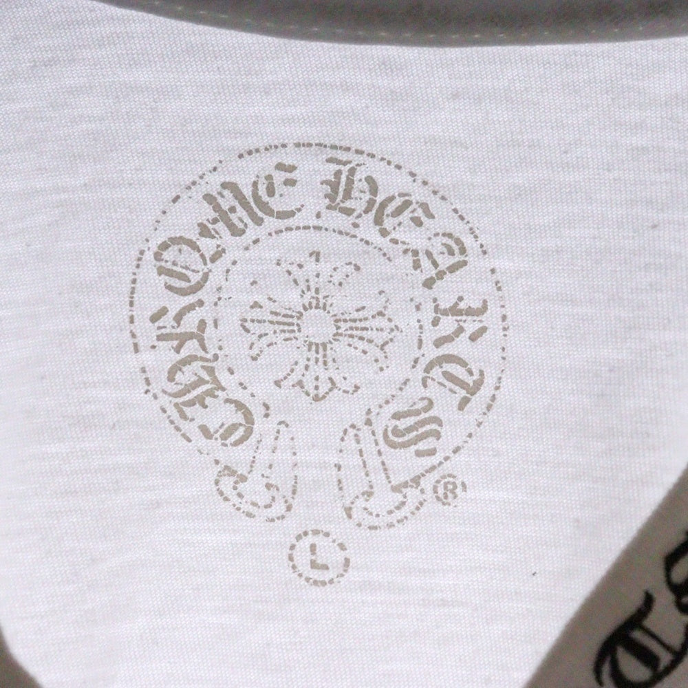 CHROME HEARTS(クロムハーツ) Neck Logo L/S Tee ネックロゴ プリント長袖Tシャツ カットソー ホワイト
