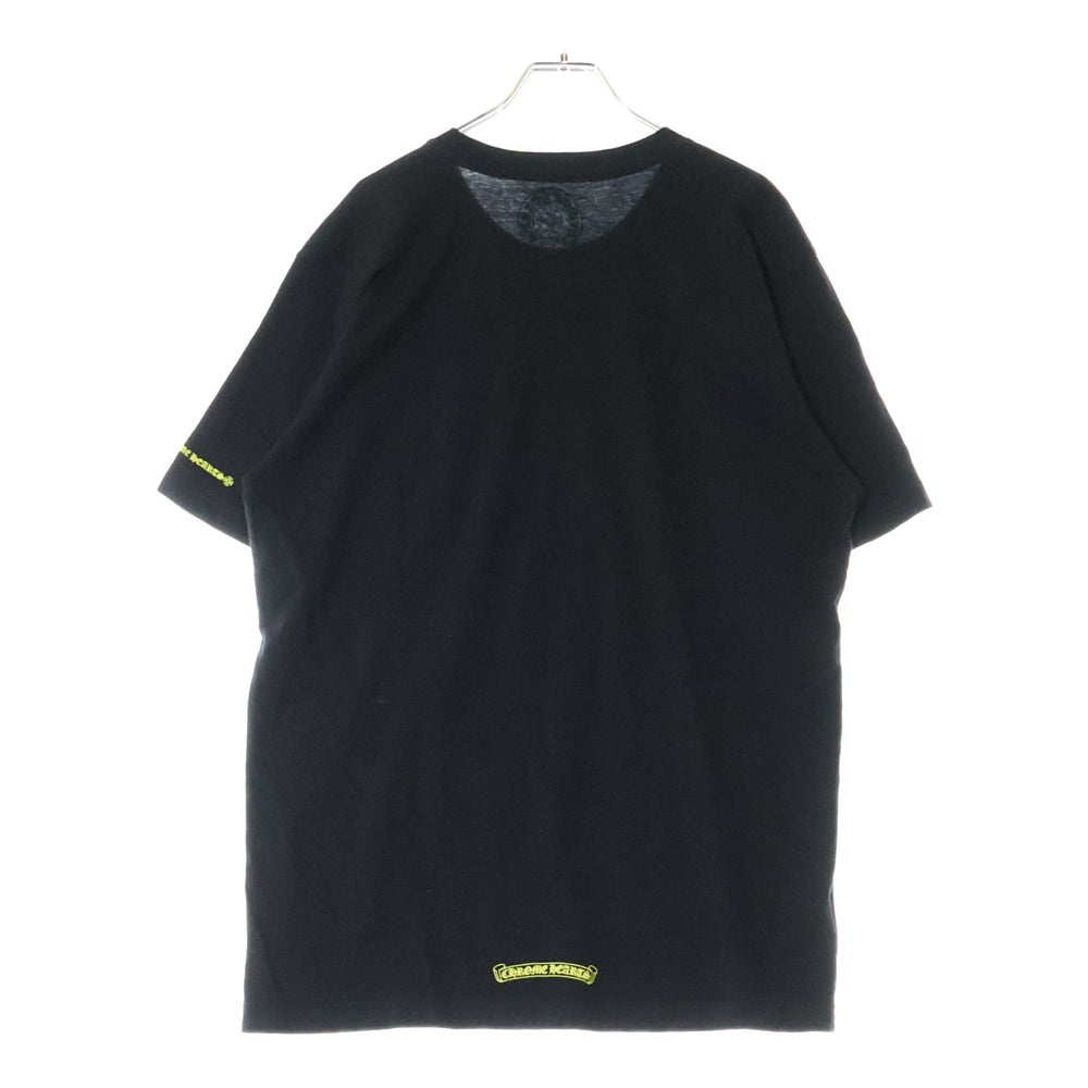 CHROME HEARTS(クロムハーツ) CH T-SHRT 1 ネックロゴプリント クルーネック半袖Tシャツカットソー ブラック/イエロー
