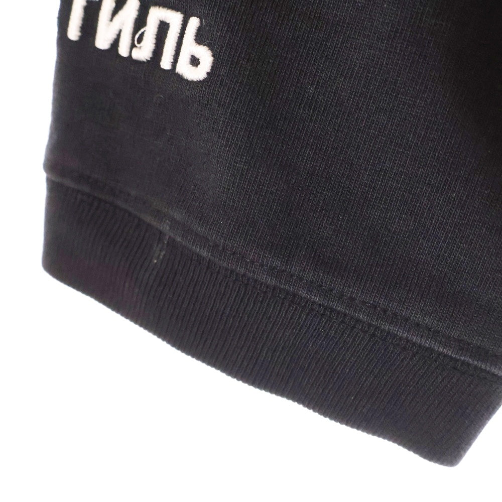 HERON PRESTON(ヘロンプレストン) モックネックTシャツ 長袖 ロンT ネックロゴ ブラック