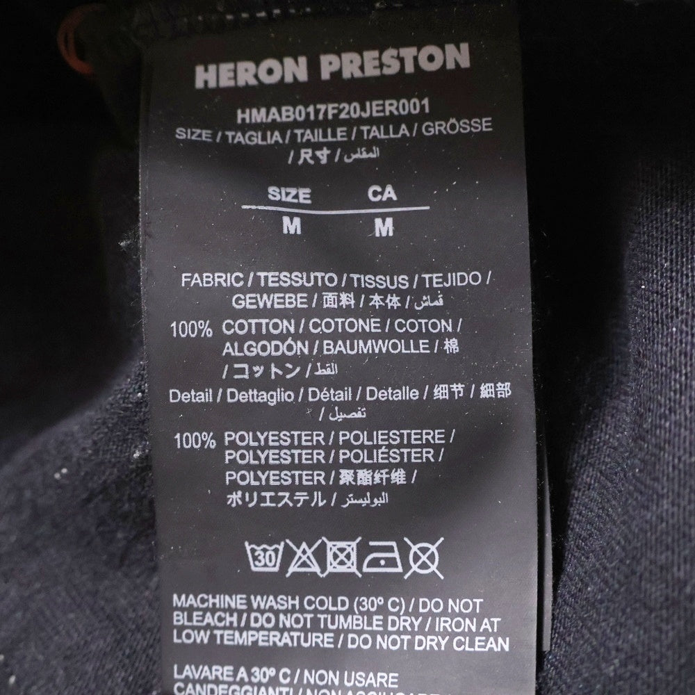HERON PRESTON(ヘロンプレストン) モックネックTシャツ 長袖 ロンT ネックロゴ ブラック