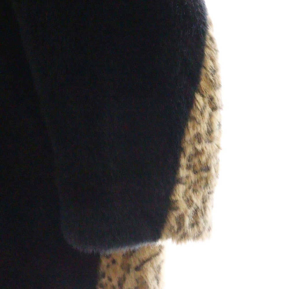 FACETASM(ファセッタズム) 21AW LEOPARD FAUX FUR PEA COAT レオパード ファーコート ブラック CSW-CO-M03