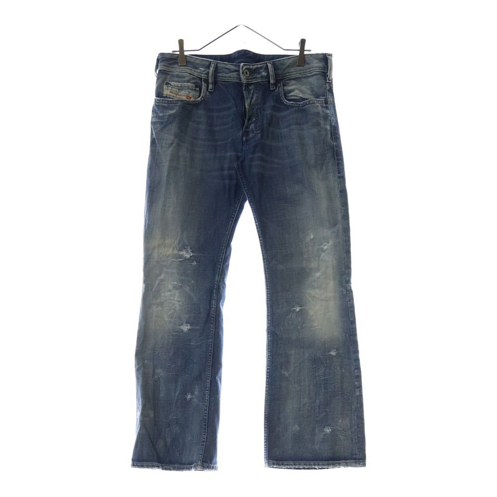 DIESEL INDUSTRY(ディーゼルインダストリー) ZATHAN ダメージ加工 フレアデニムパンツ インディゴ 00ECALA6001