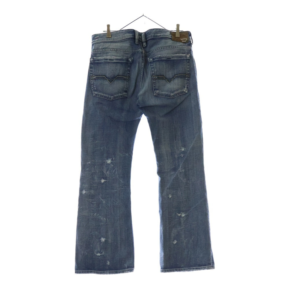 DIESEL INDUSTRY(ディーゼルインダストリー) ZATHAN ダメージ加工 フレアデニムパンツ インディゴ 00ECALA6001