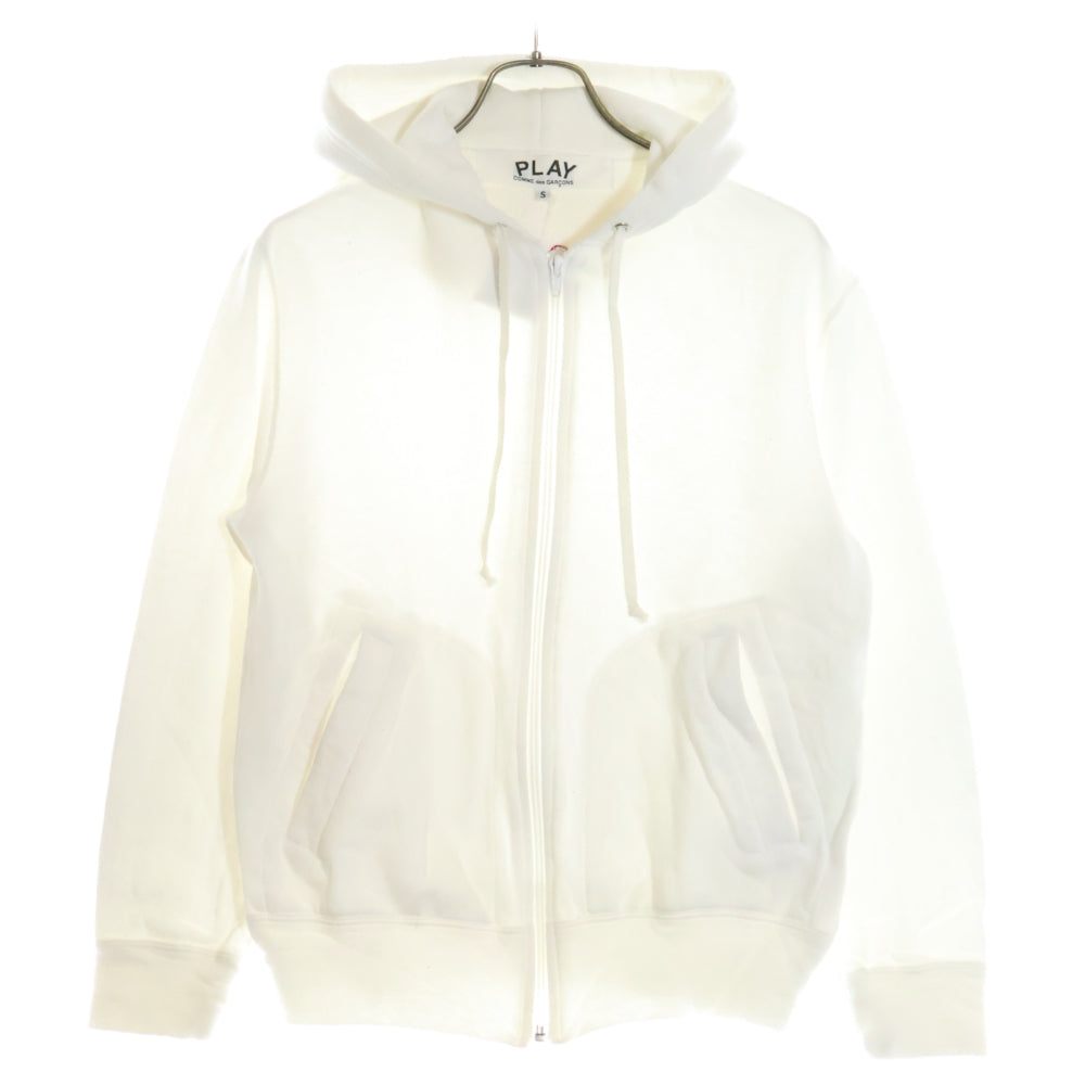 PLAY COMME des GARCONS(プレイコムデギャルソン) ジップアップパーカー フーディー ホワイト AX-T342