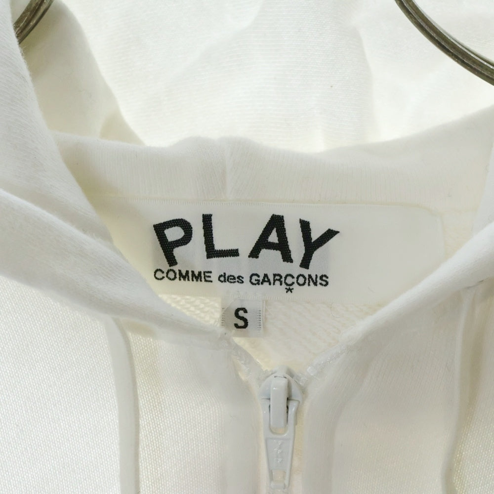 PLAY COMME des GARCONS(プレイコムデギャルソン) ジップアップパーカー フーディー ホワイト AX-T342