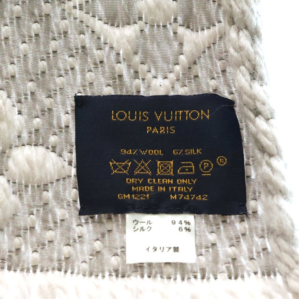 LOUIS VUITTON(ルイヴィトン) エシャルプロゴマニア グリペルル ウール ロングマフラー グレー レディース M74742
