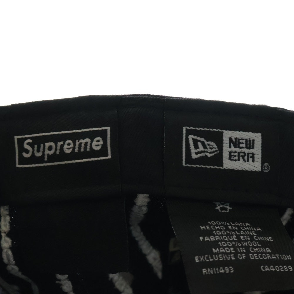 SUPREME(シュプリーム) 19SS × NEWERA Text Stripe Cap ニューエラ テキストストライプ キャップ 帽子 ネイビー