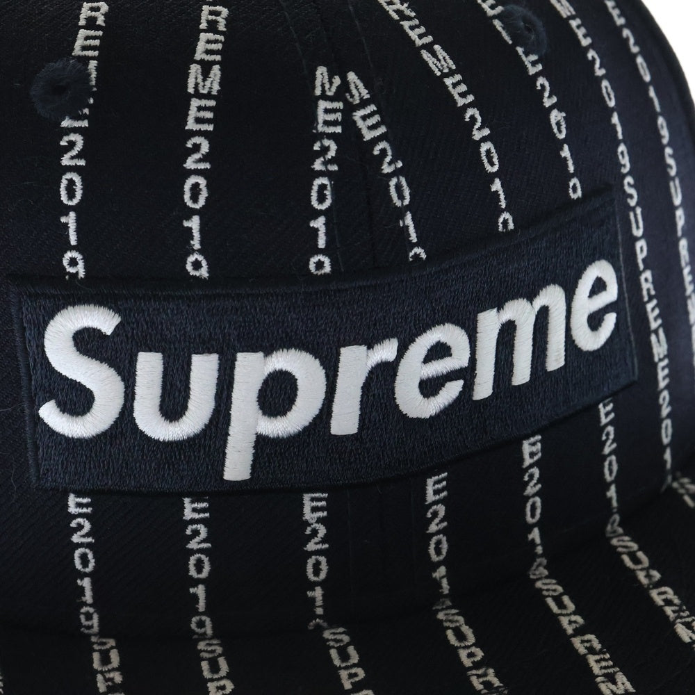 SUPREME(シュプリーム) 19SS × NEWERA Text Stripe Cap ニューエラ テキストストライプ キャップ 帽子 ネイビー