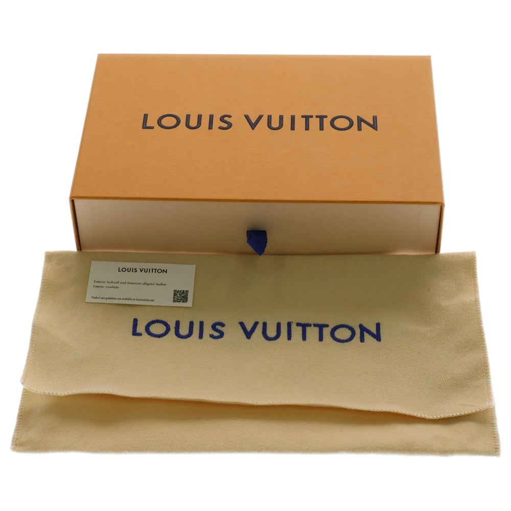 LOUIS VUITTON(ルイヴィトン) トリヨン ヴェルティカルウォレット クロコ 二つ折り長財布 ホワイト