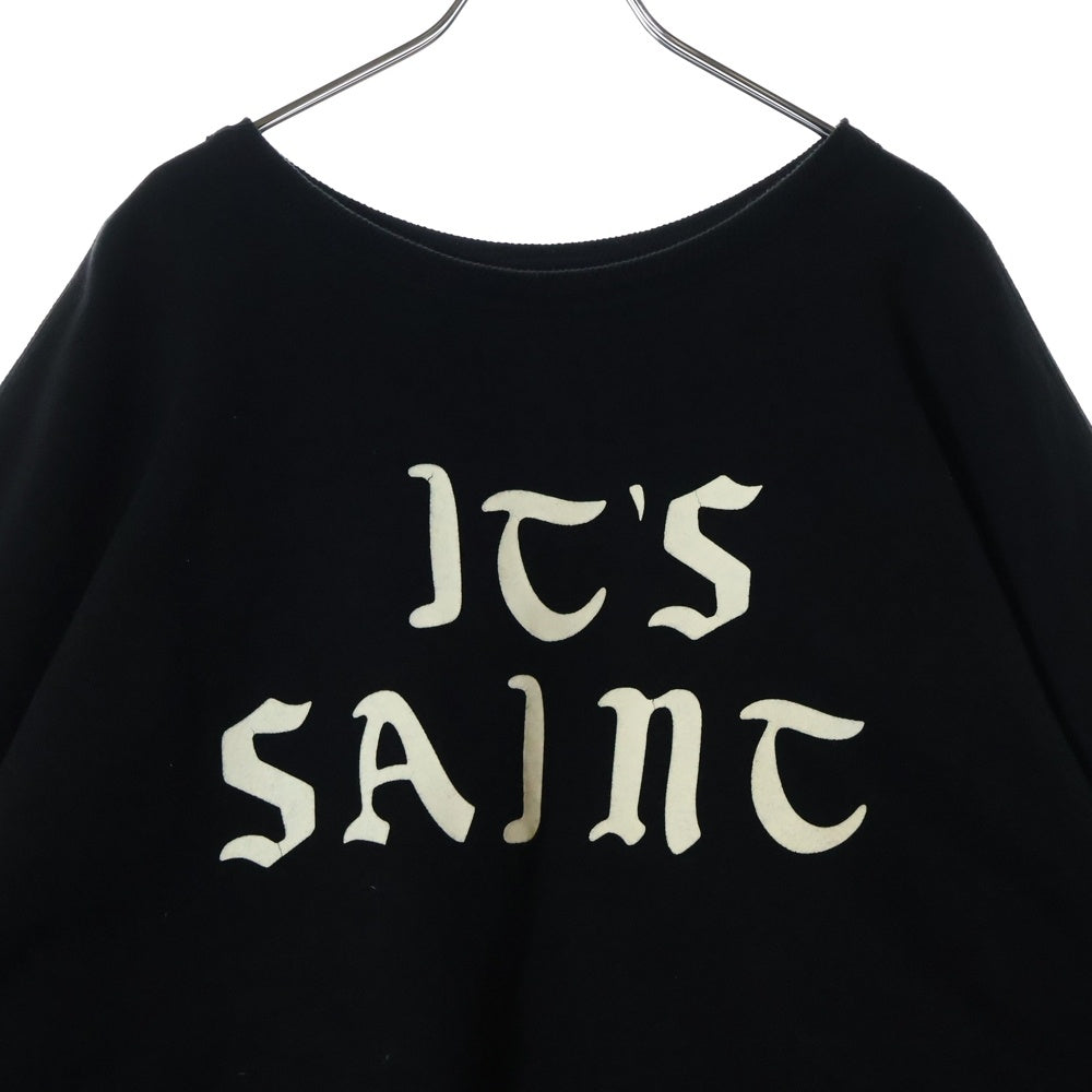 SAINT MICHAEL(セントマイケル) IT'S SAINT/BLAC クルーネックスウェット ブラック SM-YS1-0000-028