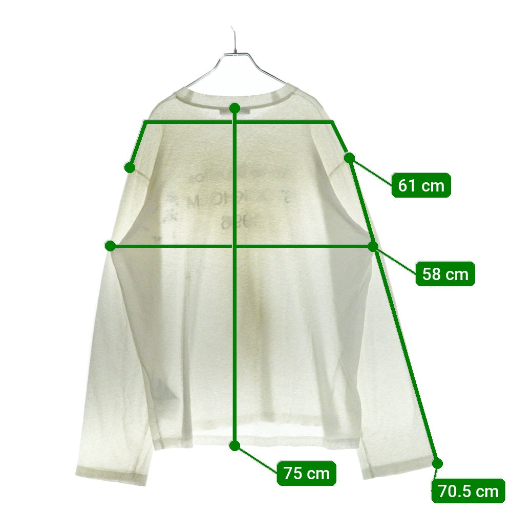 Acne Studios(アクネ ストゥディオズ) プリントロゴ ダメージ クルーネック 長袖Tシャツカットソー ホワイト FN-UX-TSHI000016