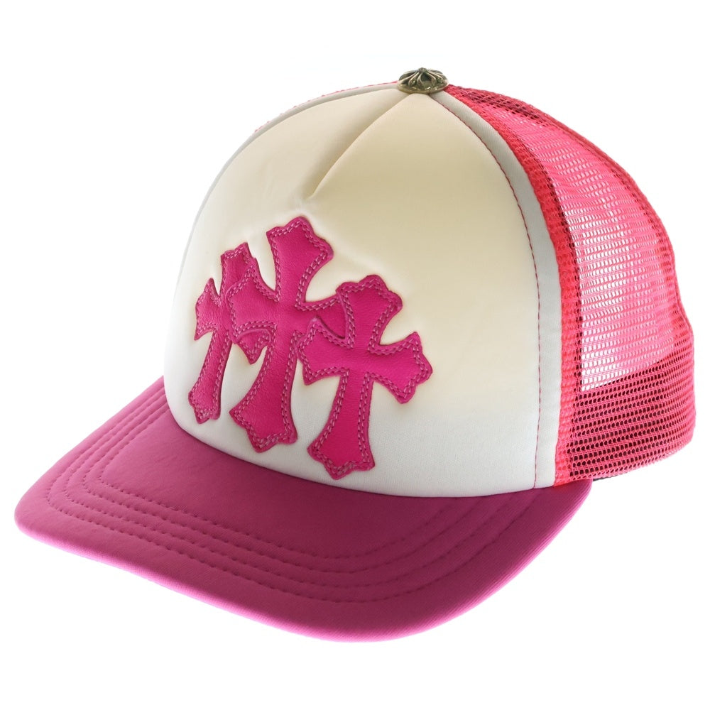CHROME HEARTS(クロムハーツ) CRS PATCH Trucker Cap クロスパッチ メッシュトラッカー キャップ ピンク