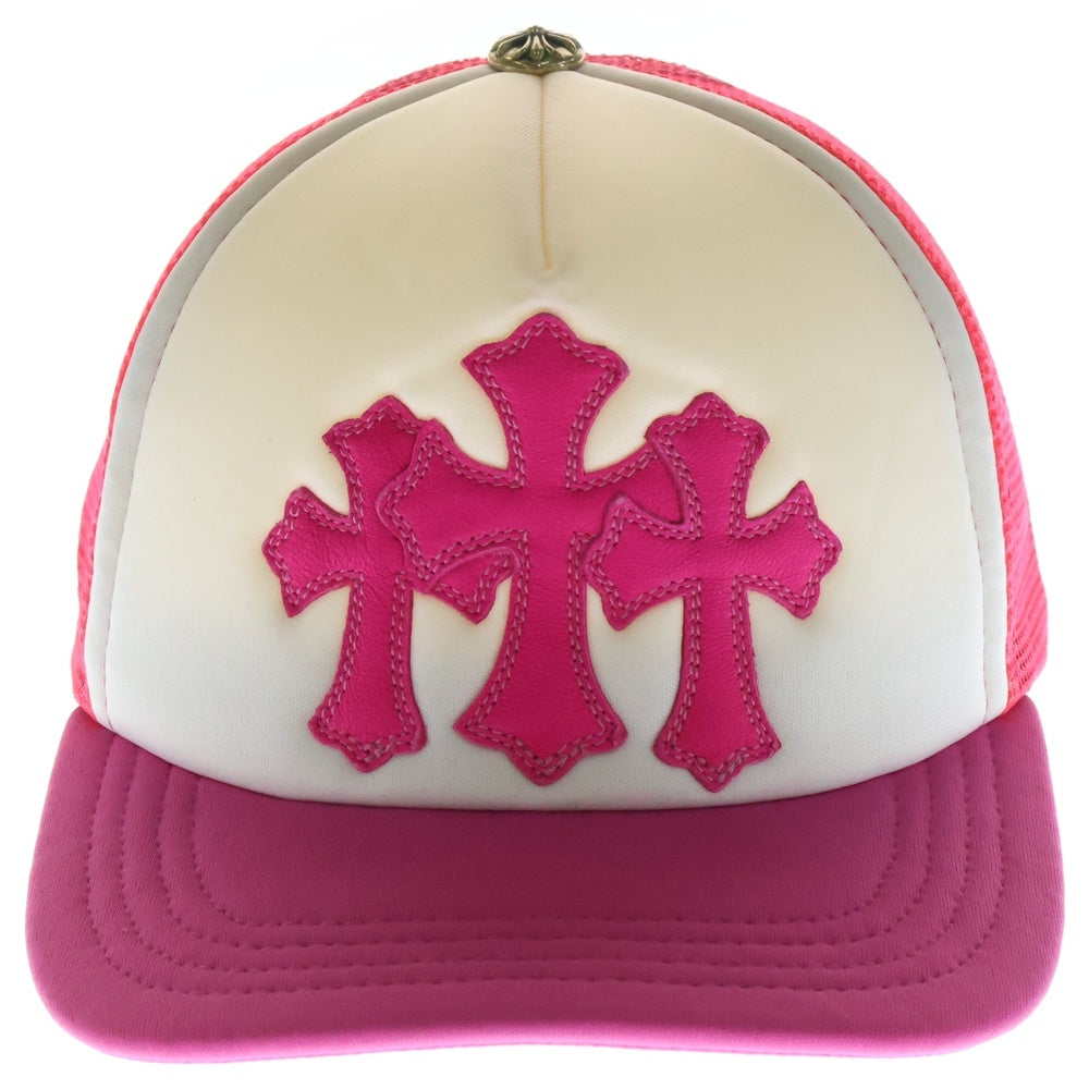CHROME HEARTS(クロムハーツ) CRS PATCH Trucker Cap クロスパッチ メッシュトラッカー キャップ ピンク