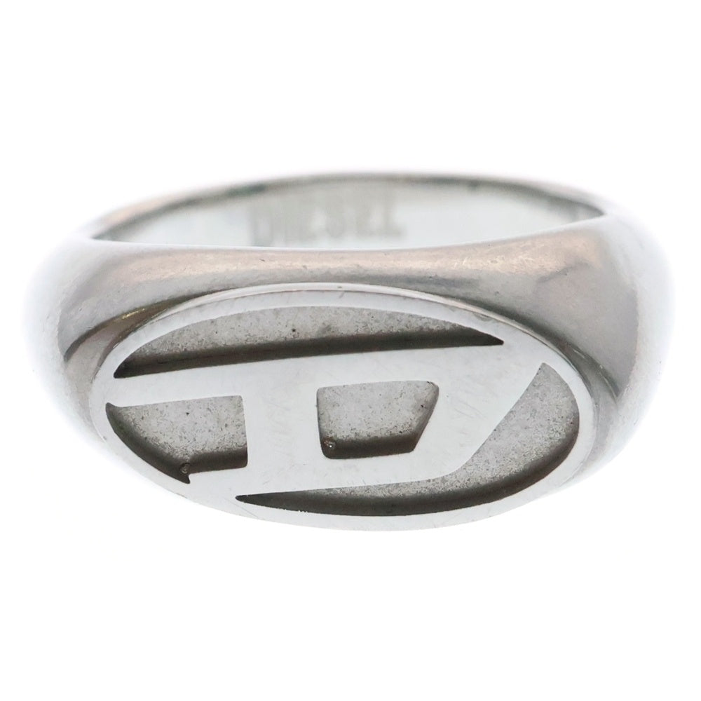 DIESEL(ディーゼル) Stainless Steel Logo Signet Ring ステンレススチール ロゴ シグネットリング シルバー DX14750