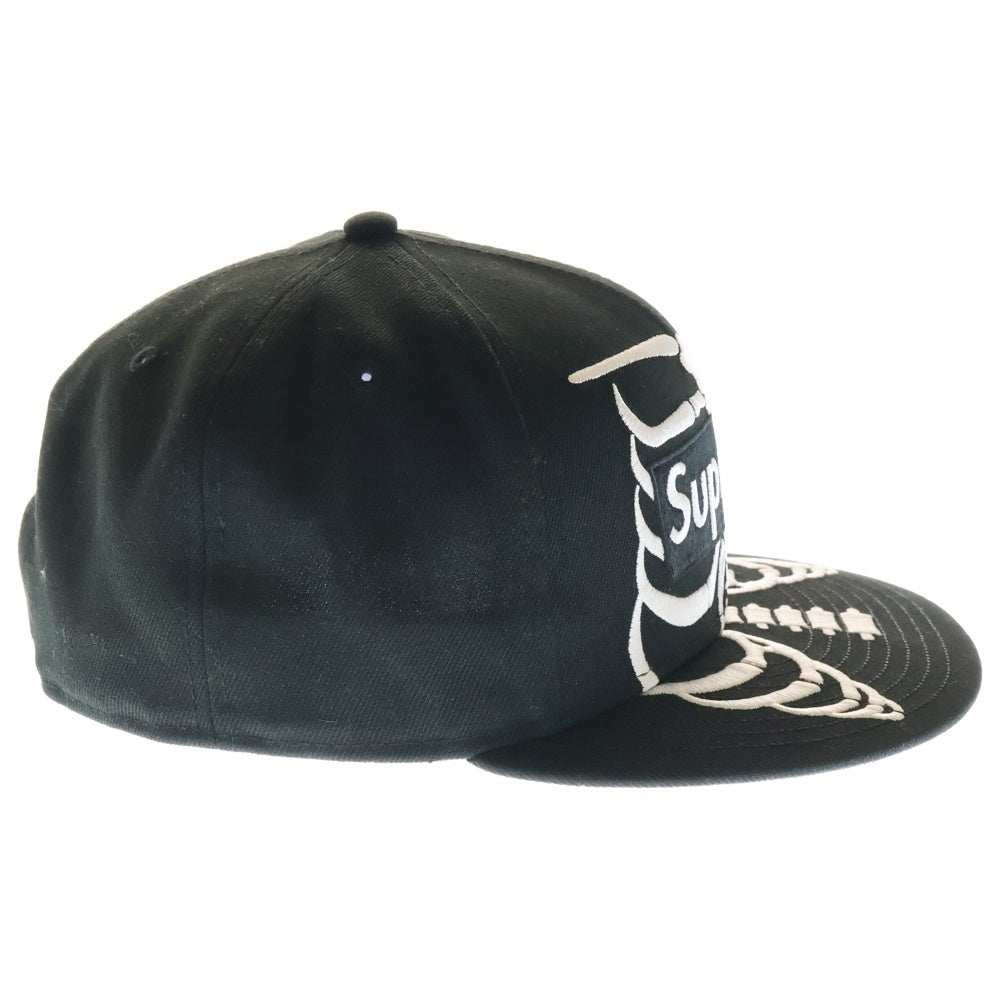 SUPREME(シュプリーム) 25SS × NEWERA Bones Box Logo Cap ニューエラ ボーンズ ボックスロゴ キャップ 帽子 ブラック