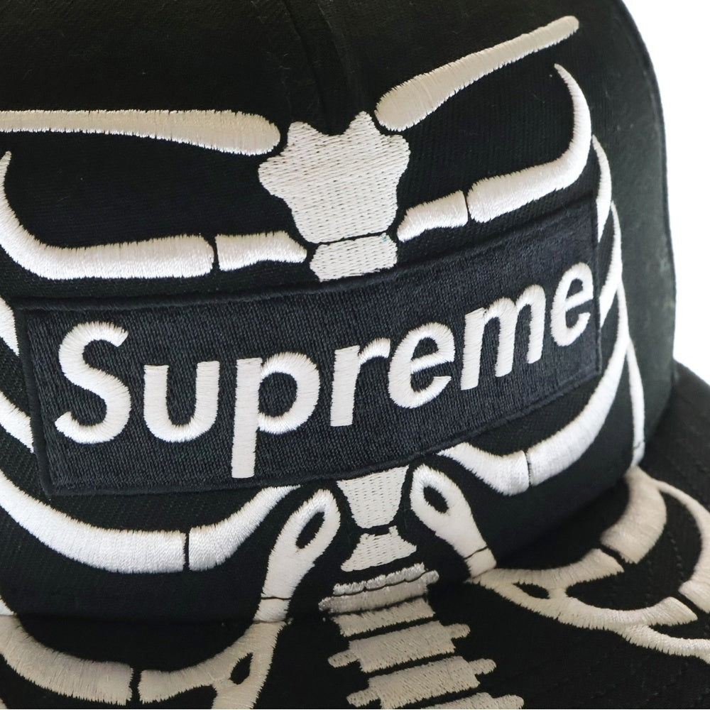 SUPREME(シュプリーム) 25SS × NEWERA Bones Box Logo Cap ニューエラ ボーンズ ボックスロゴ キャップ 帽子 ブラック