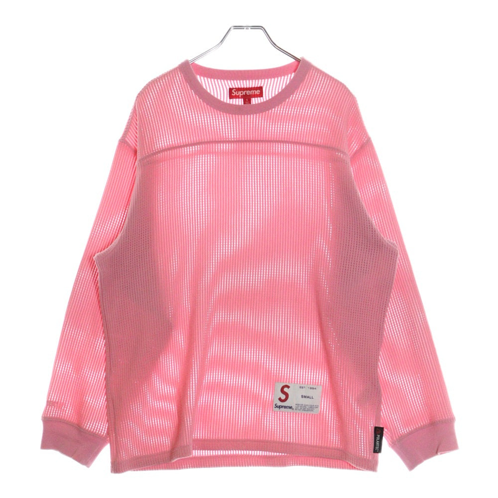 SUPREME(シュプリーム) 25SS Polartec Mesh L/S Football Top ポーラーテック メッシュ ロングスリーブトップ 長袖Tシャツ ピンク