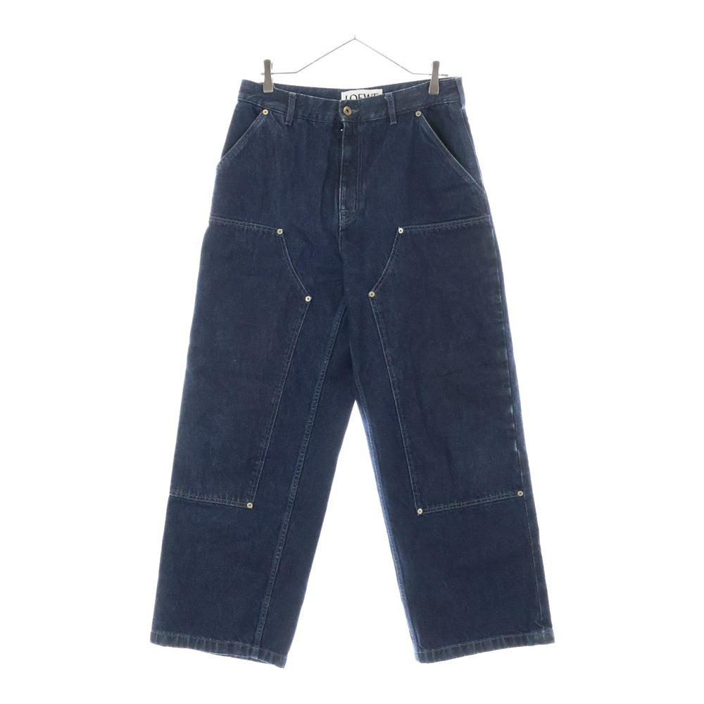 LOEWE(ロエベ) 22SS PATCHED DENIM TROUSERS ダブルニー ワイドデニムパンツ インディゴ H526Y11X06