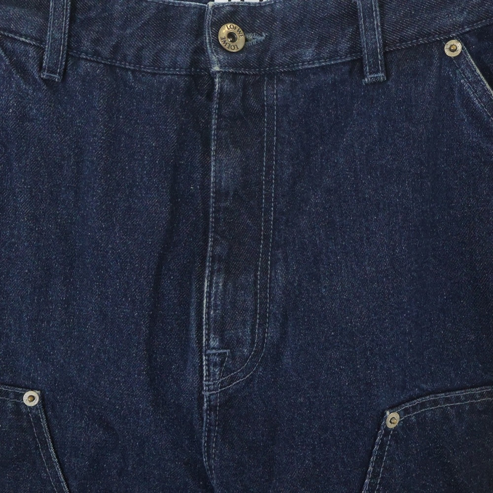 LOEWE(ロエベ) 22SS PATCHED DENIM TROUSERS ダブルニー ワイドデニムパンツ インディゴ H526Y11X06