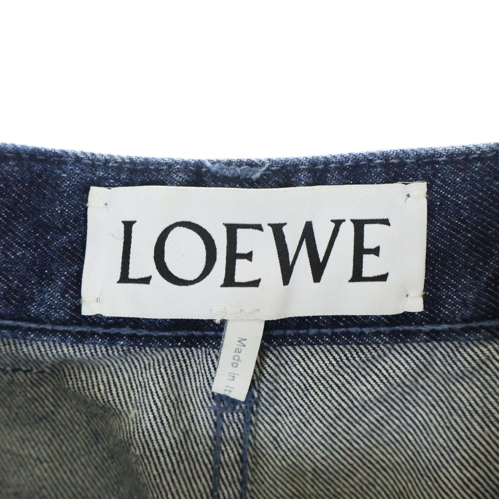 LOEWE(ロエベ) 22SS PATCHED DENIM TROUSERS ダブルニー ワイドデニムパンツ インディゴ H526Y11X06