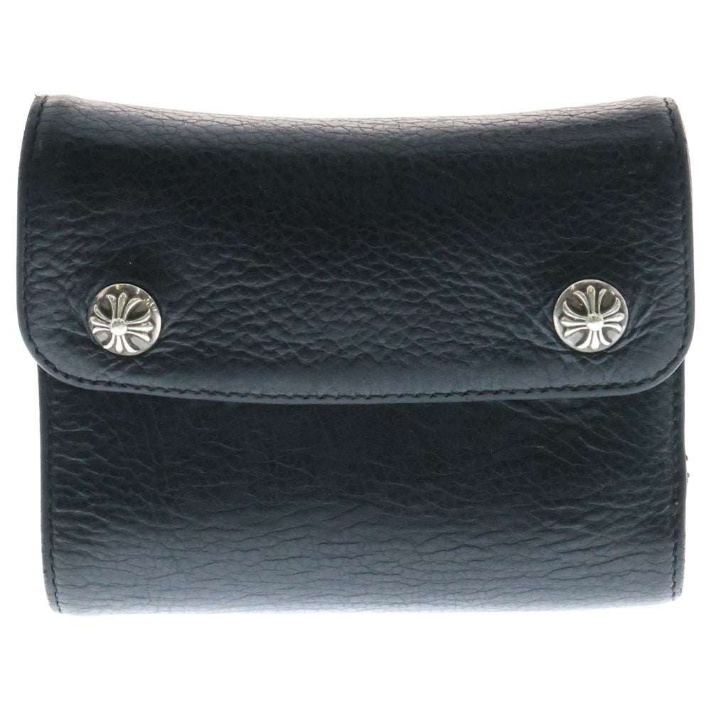 CHROME HEARTS(クロムハーツ) WAVE MINI ウェーブミニ レザーウォレット 財布 ブラック BCA373