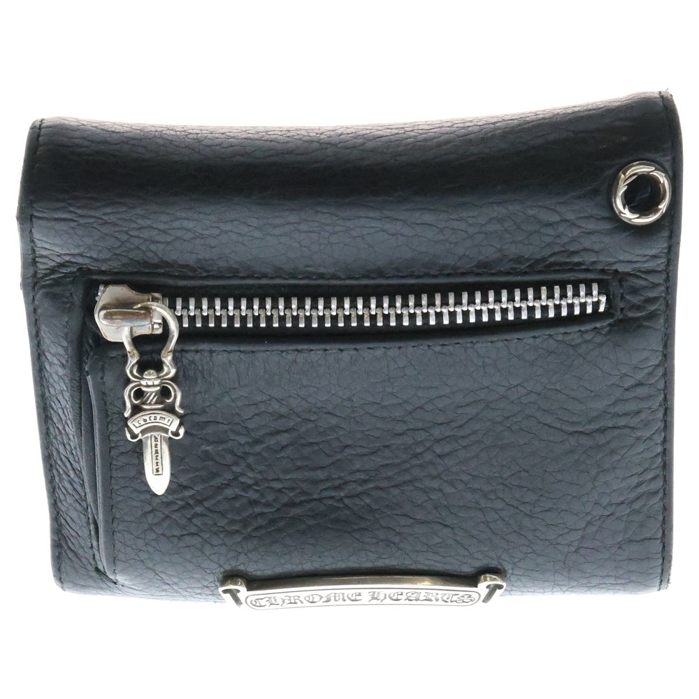 CHROME HEARTS(クロムハーツ) WAVE MINI ウェーブミニ レザーウォレット 財布 ブラック BCA373