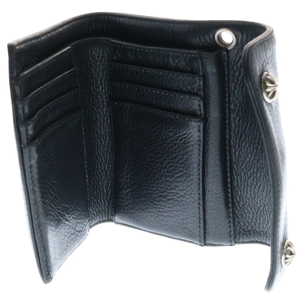 CHROME HEARTS(クロムハーツ) WAVE MINI ウェーブミニ レザーウォレット 財布 ブラック BCA373