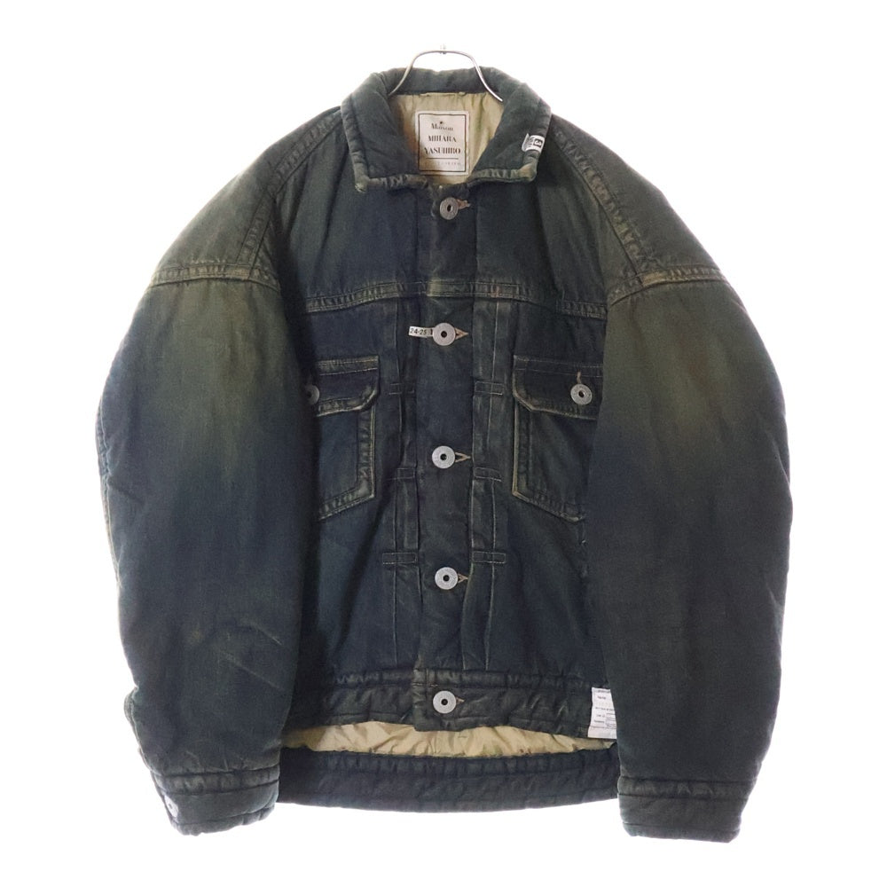 MAISON MIHARAYASUHIRO(メゾンミハラヤスヒロ) PUFFER DENIM JACKET デニムパファージャケット ブラック A13BL026