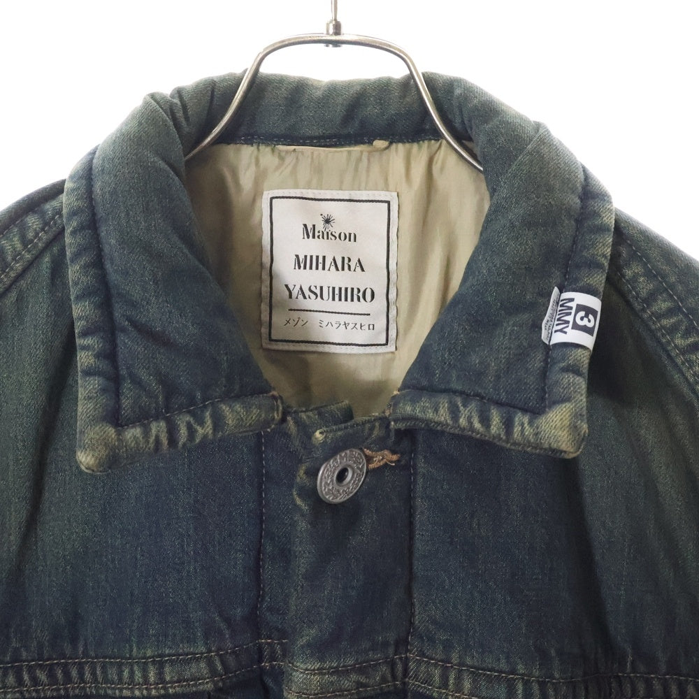 MAISON MIHARAYASUHIRO(メゾンミハラヤスヒロ) PUFFER DENIM JACKET デニムパファージャケット ブラック A13BL026