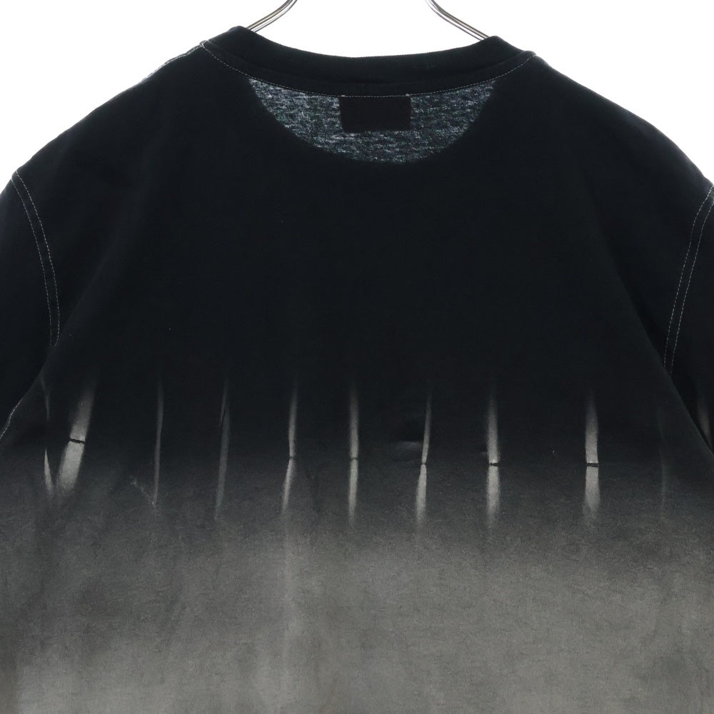 DIESEL(ディーゼル) T-ADJUST-R21 胸ロゴ刺繍 クルーネック Tシャツ 半袖カットソー ブラック/ホワイト A17801 0SLBQ