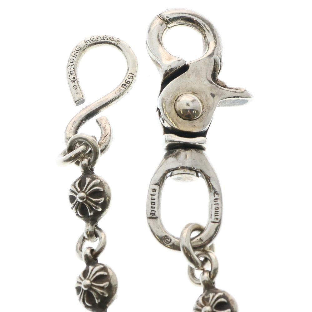 CHROME HEARTS(クロムハーツ) 2BALL LONG-S/1クリップロング#2クロスボール ウォレットチェーン シルバー BCA386