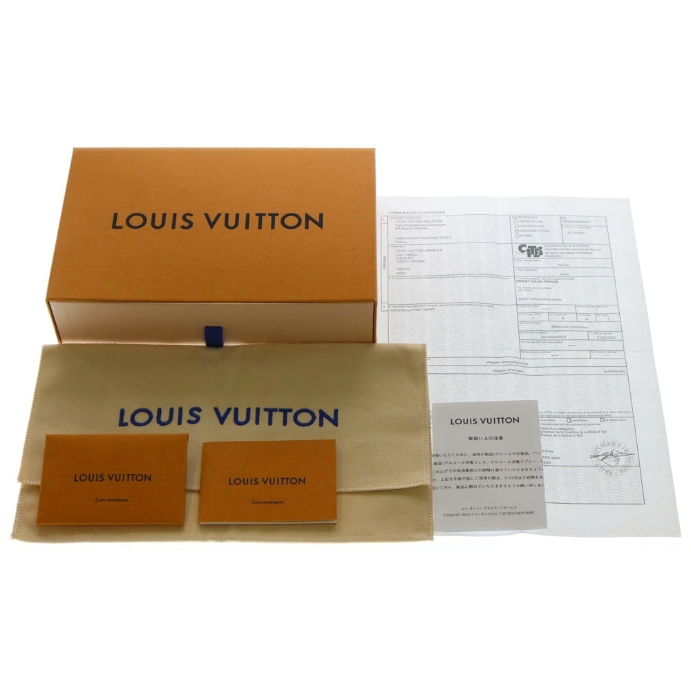 LOUIS VUITTON(ルイヴィトン) アリゲーター ラウンド ジッピーウォレット 長財布 ホワイト ICチップ有 N85485