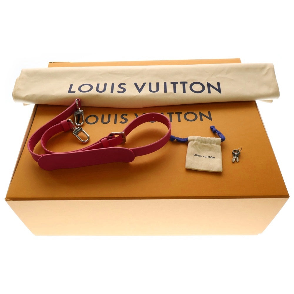 LOUIS VUITTON(ルイヴィトン) キーポル・バンドリエール 45 モノグラム ロゴストラップ付 2WAY ショルダー ボストン バッグ ブラウン/ピンク ICチップ有 M13807