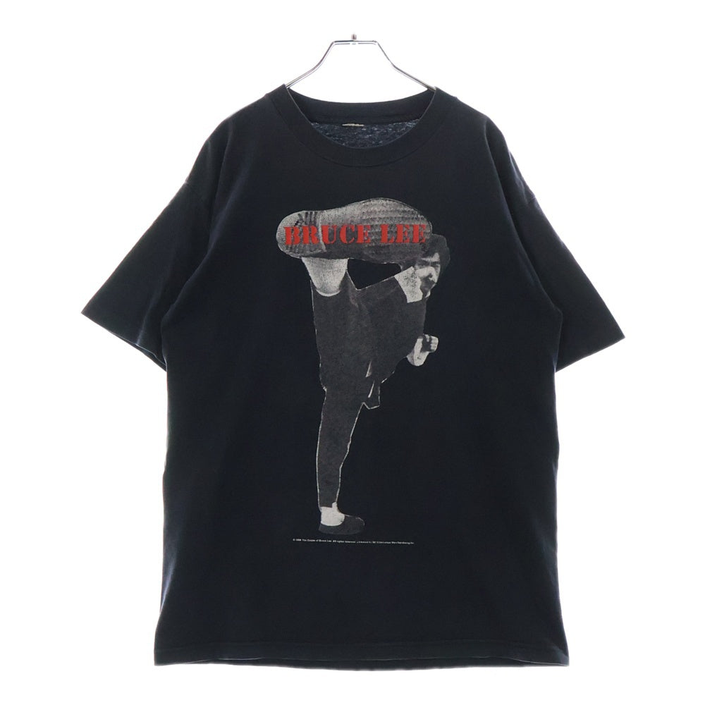 VINTAGE(ヴィンテージ) 90's BRUCE LEE HAND PRINTED IN HOLLYWOOD ブルースリー フォトプリントTシャツ 半袖カットソー ブラック